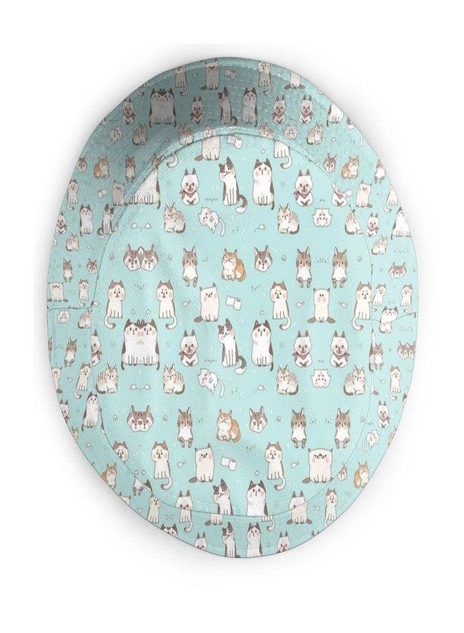 ASYG Funny Cute Cats Bucket Hats for Women Men Cartoon Pattern Fisherman Hat Packable Sun Hats - Image 4